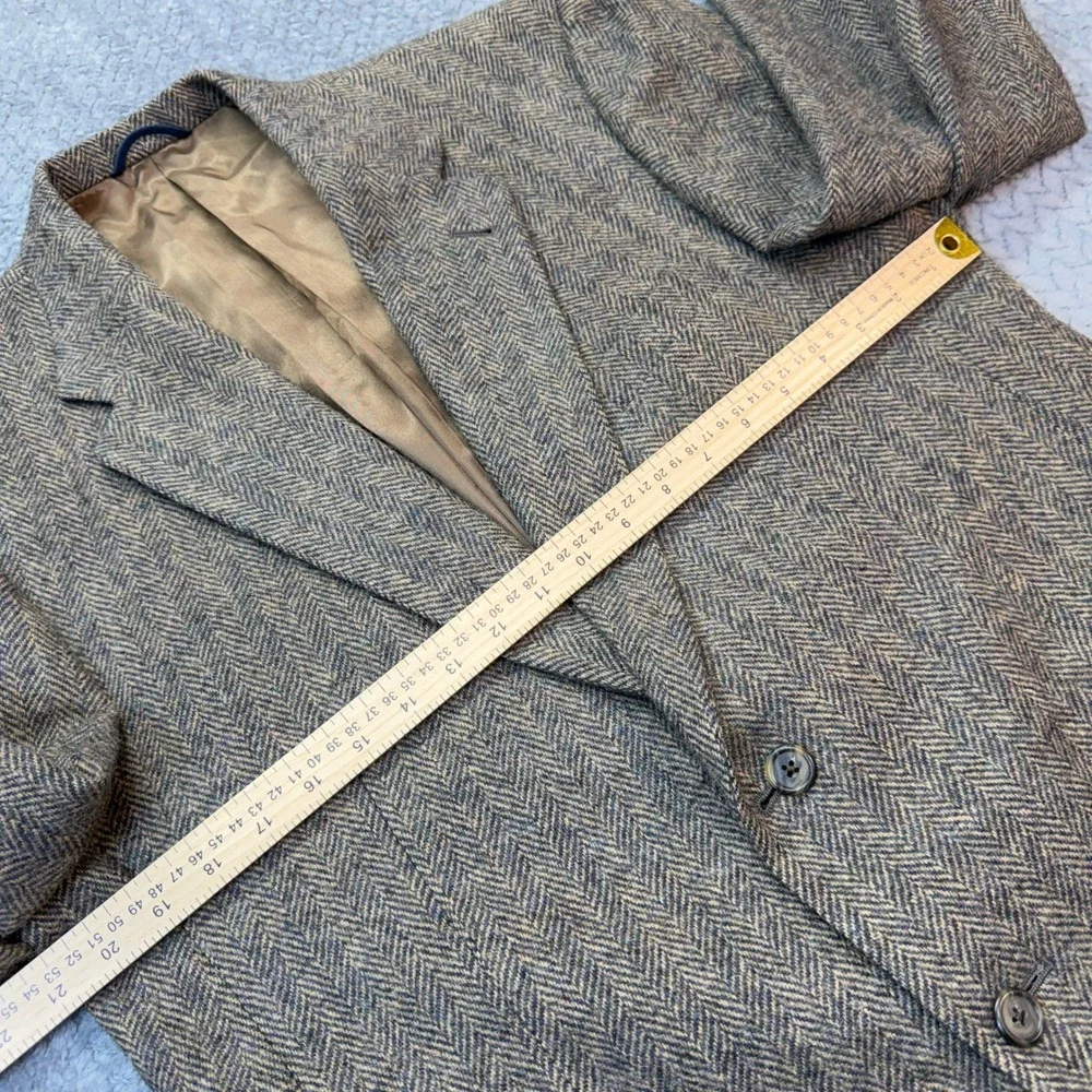 Burberrys Blazer Mens 41R Brown Wool Herringbone Sport Coat‎ Vintage